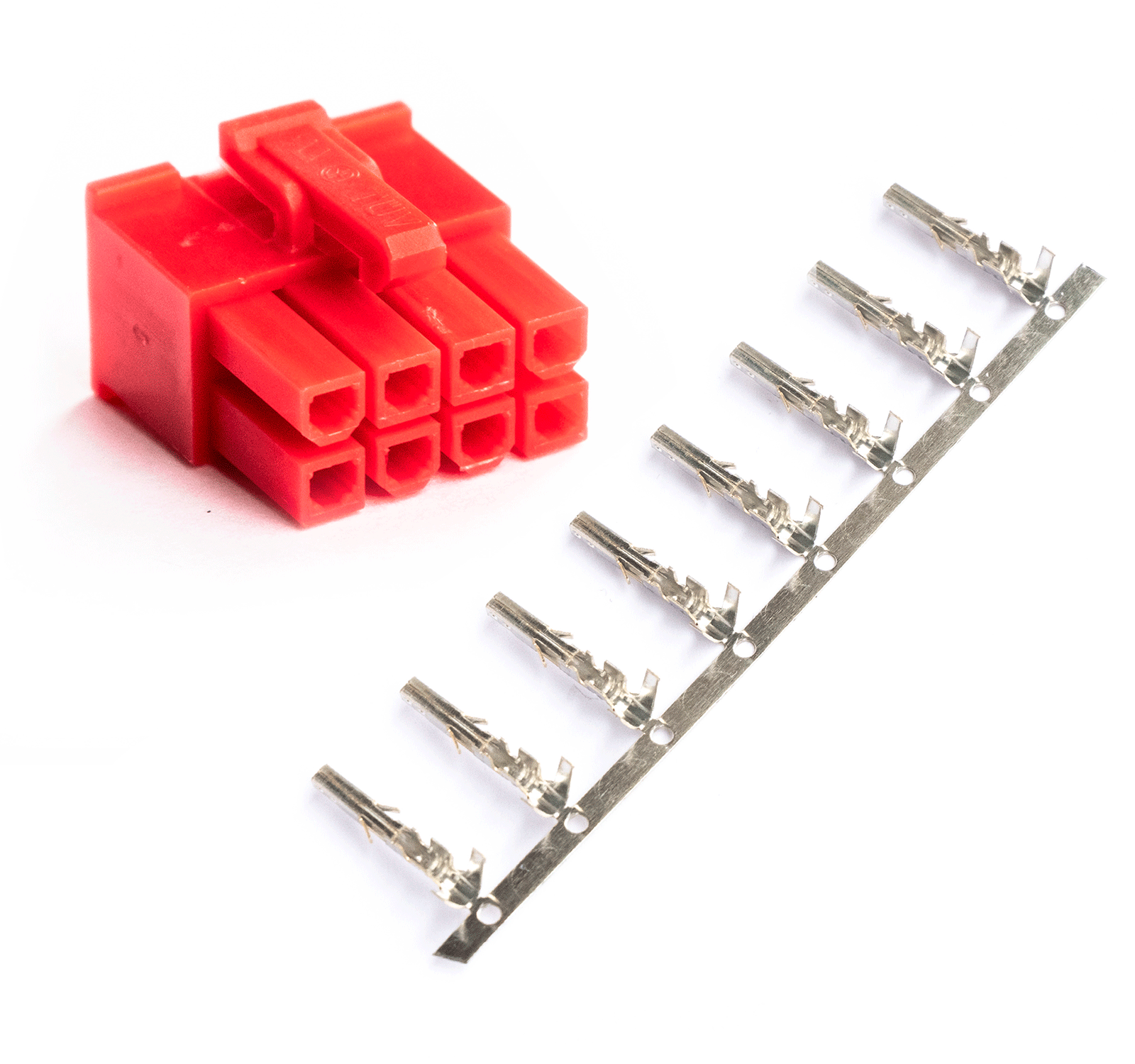 Разъем питания CPU 8pin M папа красный