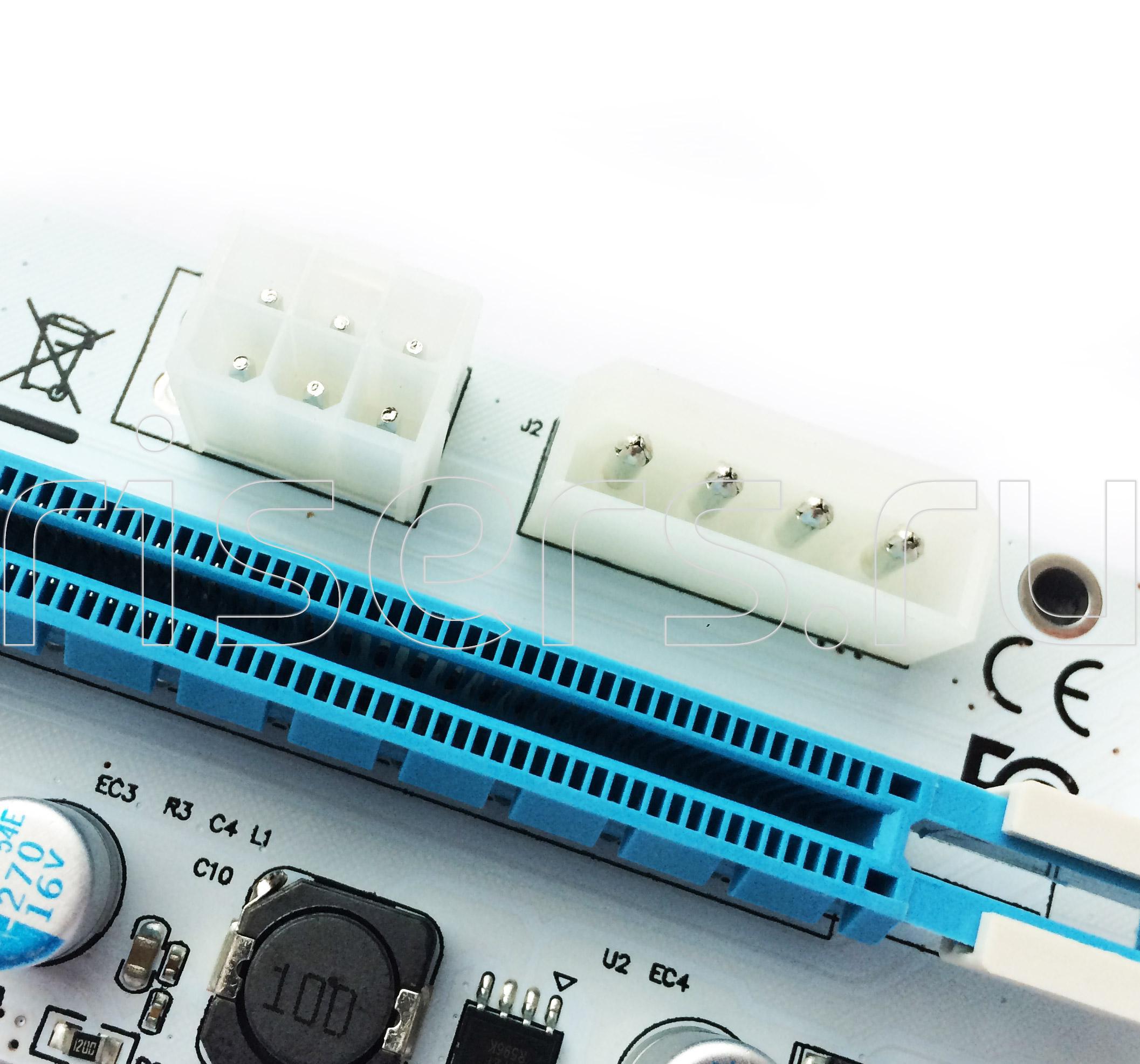 Райзер PCI-e USB 1x-16x 3 в 1 белый — изображение 3 из 5