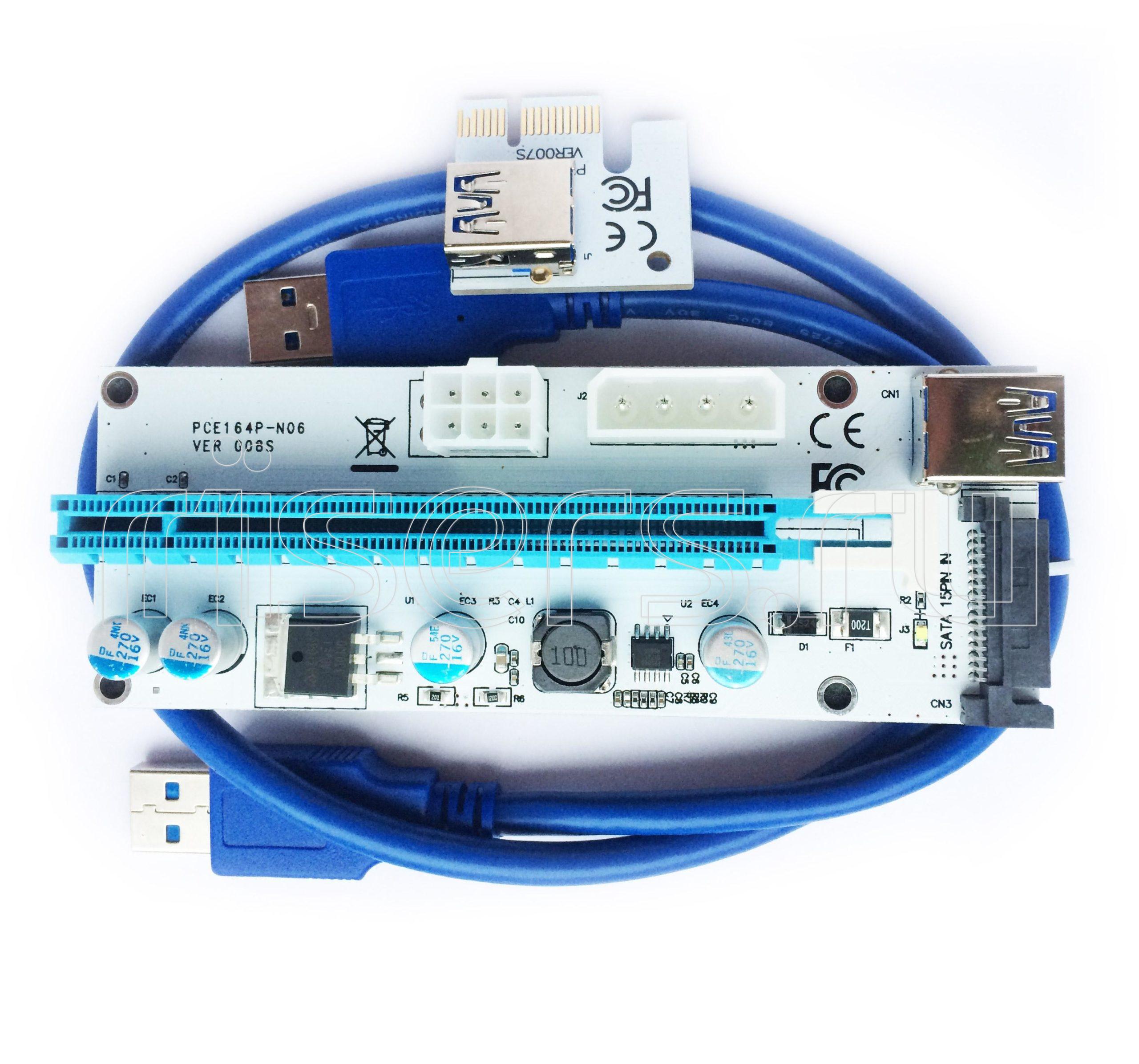 Райзер PCI-e USB 1x-16x 3 в 1 белый — изображение 5 из 5